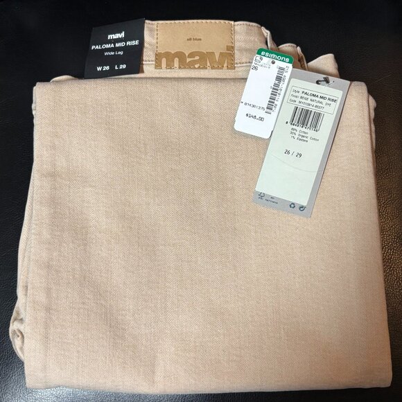 Mavi - Paloma Wide Leg Jeans Mid Rise | Beige Natural Dye - W26xL29 - NWT - Picture 3 of 3
